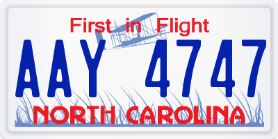 NC license plate AAY4747