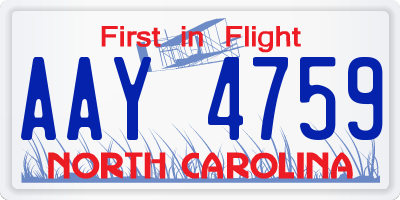 NC license plate AAY4759