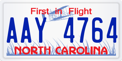 NC license plate AAY4764
