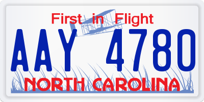NC license plate AAY4780