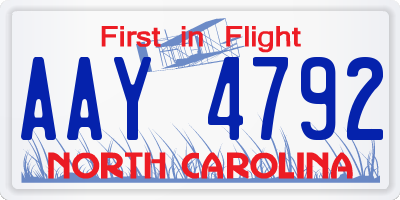 NC license plate AAY4792