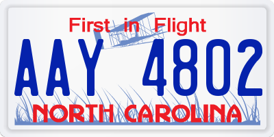 NC license plate AAY4802