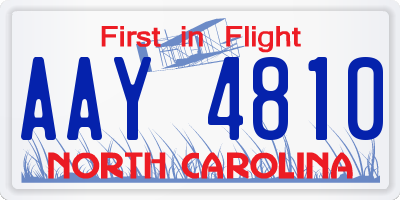 NC license plate AAY4810
