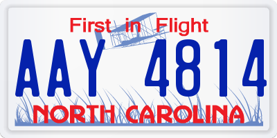 NC license plate AAY4814