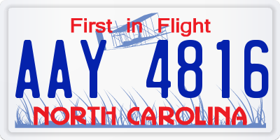 NC license plate AAY4816