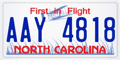 NC license plate AAY4818