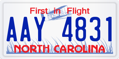 NC license plate AAY4831