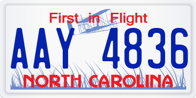 NC license plate AAY4836