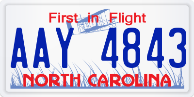 NC license plate AAY4843