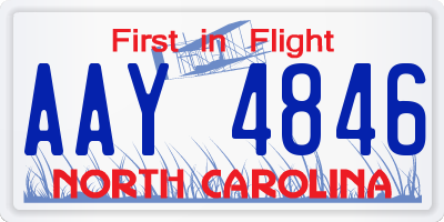 NC license plate AAY4846