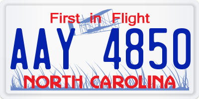 NC license plate AAY4850