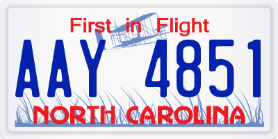 NC license plate AAY4851