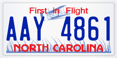NC license plate AAY4861