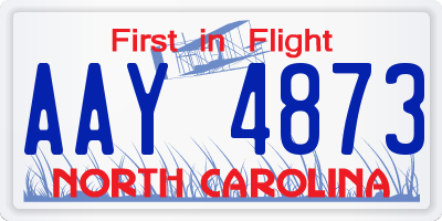NC license plate AAY4873