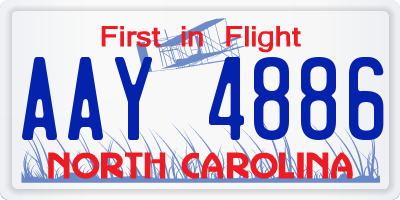 NC license plate AAY4886