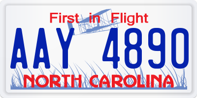 NC license plate AAY4890
