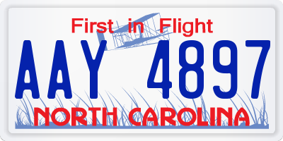 NC license plate AAY4897