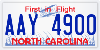 NC license plate AAY4900