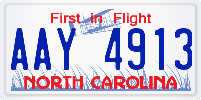 NC license plate AAY4913