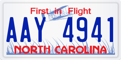 NC license plate AAY4941