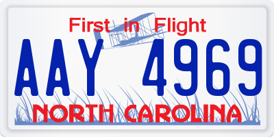 NC license plate AAY4969