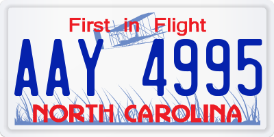 NC license plate AAY4995