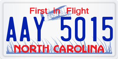 NC license plate AAY5015
