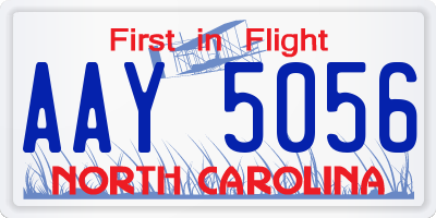 NC license plate AAY5056