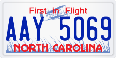 NC license plate AAY5069