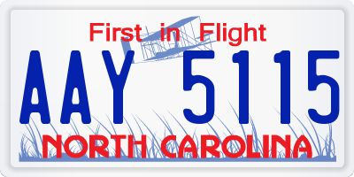 NC license plate AAY5115