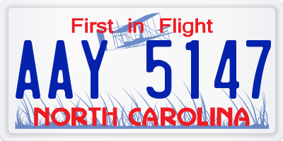 NC license plate AAY5147