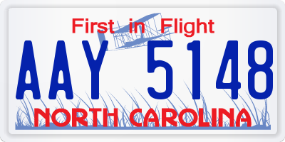 NC license plate AAY5148