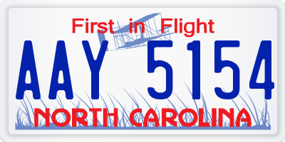 NC license plate AAY5154