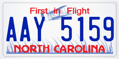 NC license plate AAY5159
