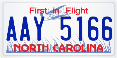 NC license plate AAY5166