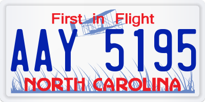 NC license plate AAY5195