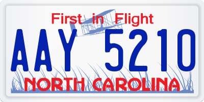 NC license plate AAY5210