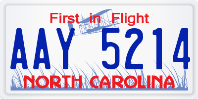 NC license plate AAY5214