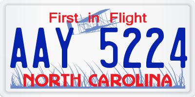 NC license plate AAY5224