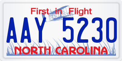 NC license plate AAY5230