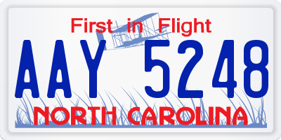 NC license plate AAY5248