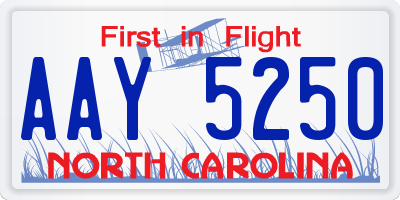 NC license plate AAY5250