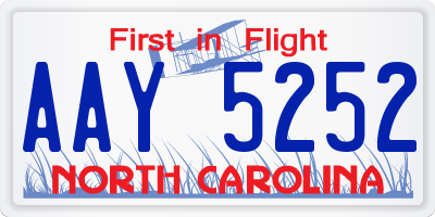 NC license plate AAY5252