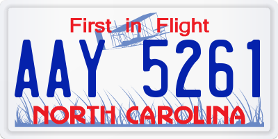 NC license plate AAY5261
