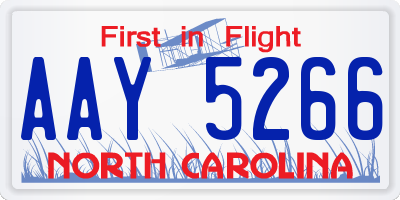 NC license plate AAY5266