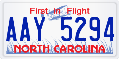 NC license plate AAY5294