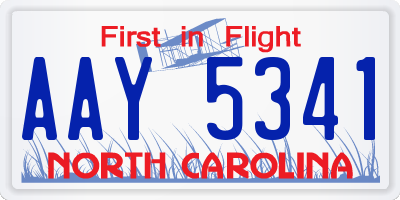 NC license plate AAY5341