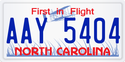 NC license plate AAY5404