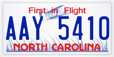 NC license plate AAY5410