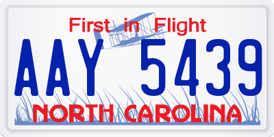 NC license plate AAY5439